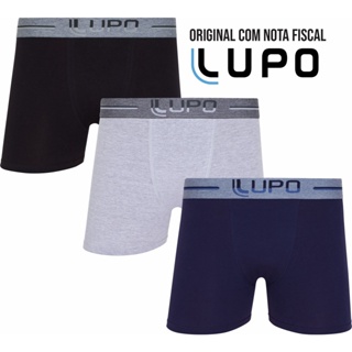 Cuecas Lupo Kit 3 peças boxer algodão 784 elástico largo em Oferta na Shopee