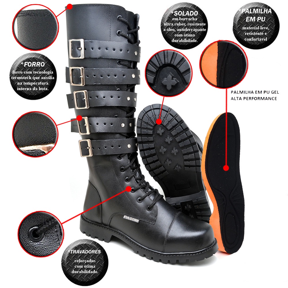 Bota Coturno Masculina Punk: Onde Comprar | BuscaProdutos