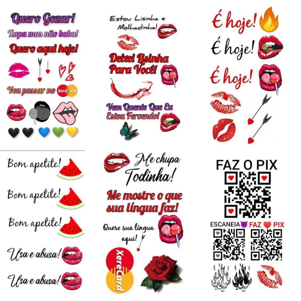 Tatuagem Temporária Pós Bronze ou Depilação 3D Cartela