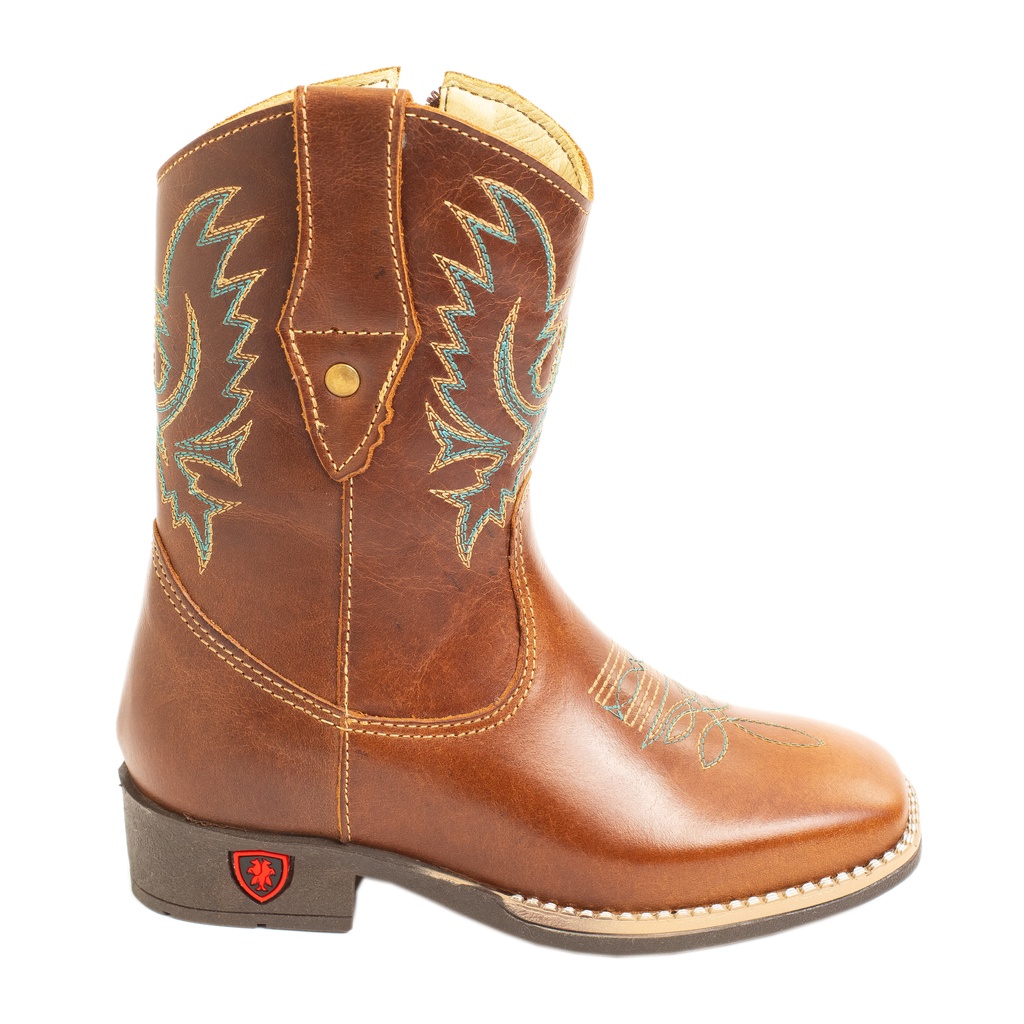 Bota Country Texana Infantil em Couro Ref:300