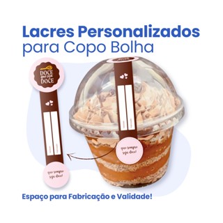 Adesivo Lacre Validade e Fabricação para Copo Bolha Vinil a Prova D