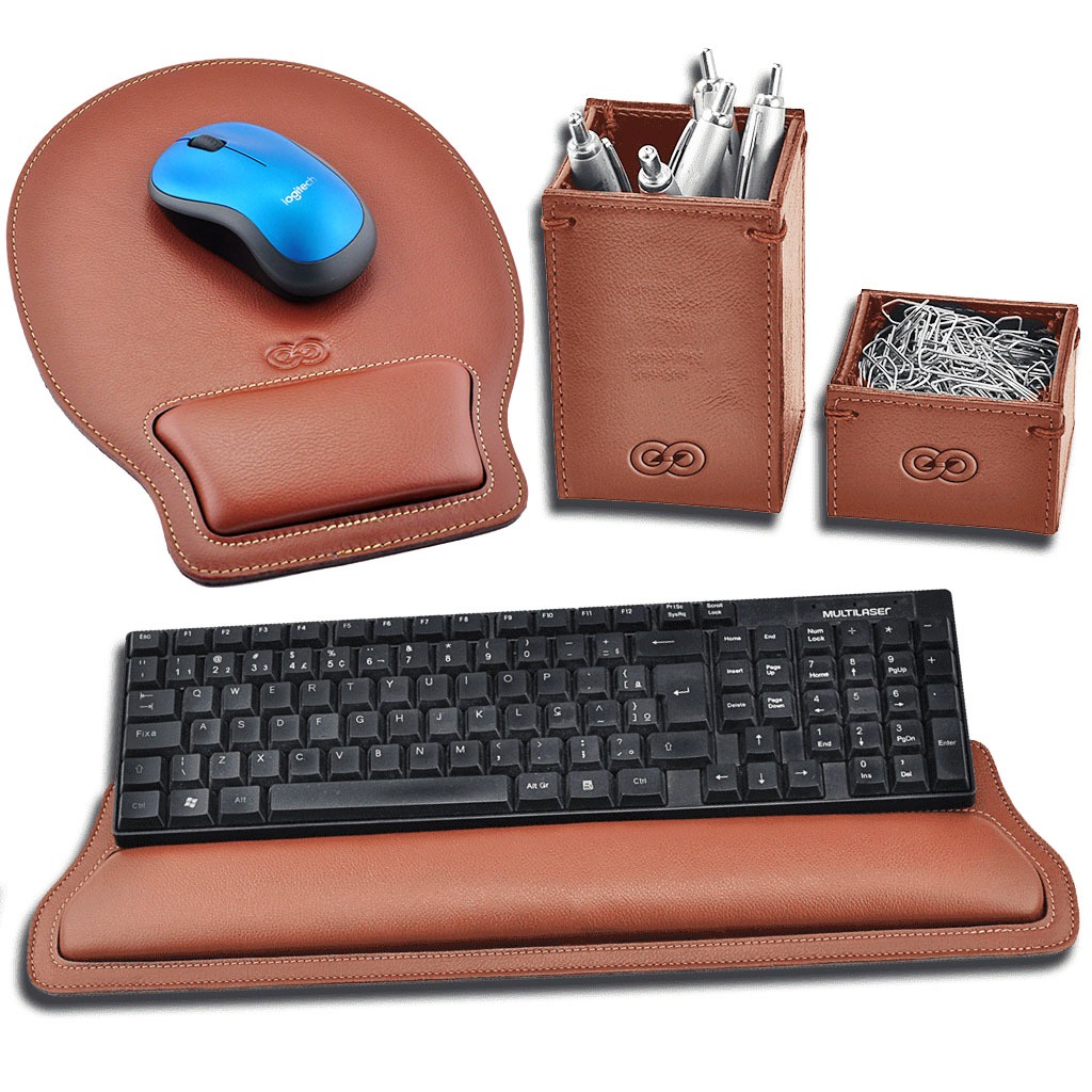 Kit para Mesa de Escritório MESSINA em Couro Legítimo Galvani em Oferta na Shopee