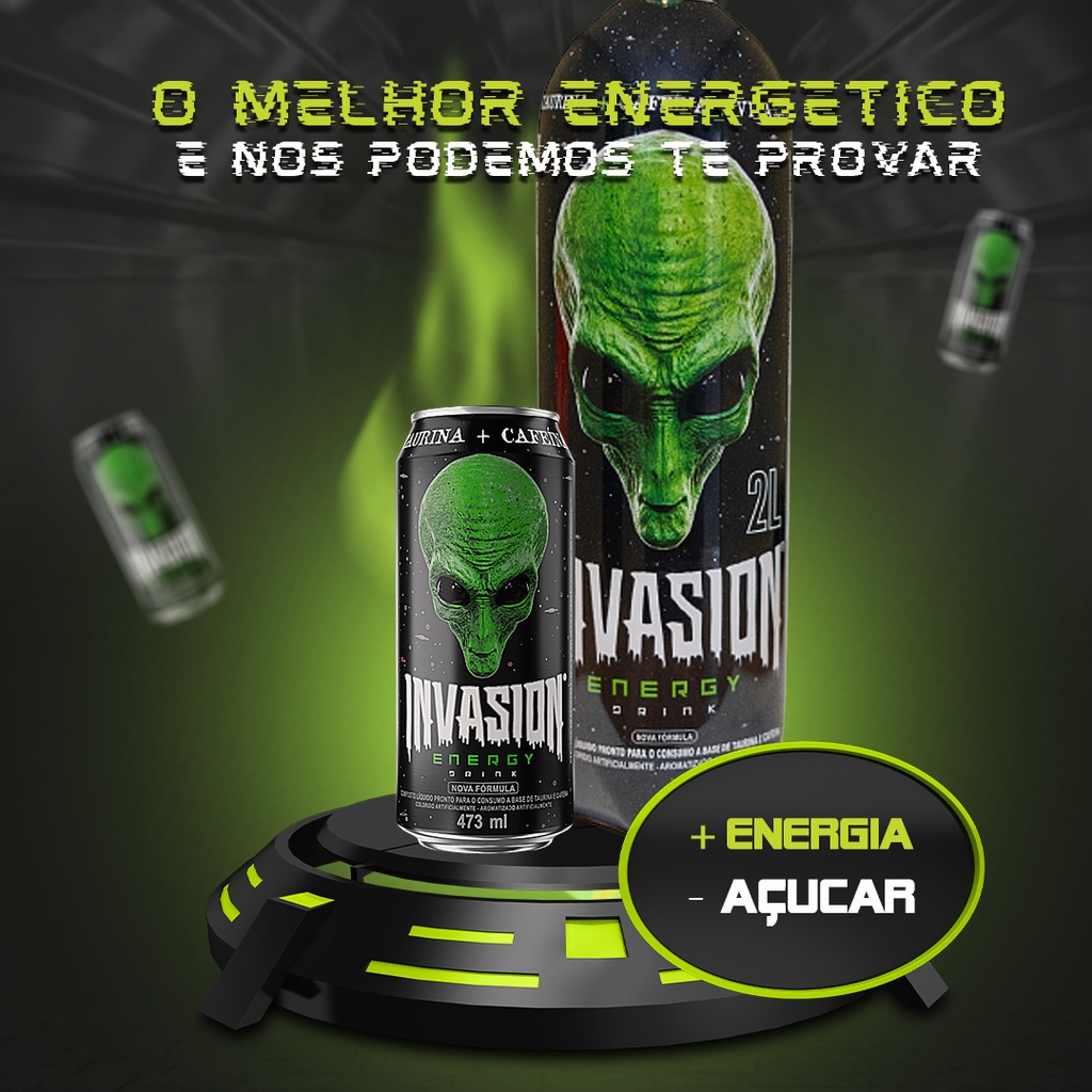 O Melhor Energético Premium Lançamento Invasion Energy Drink