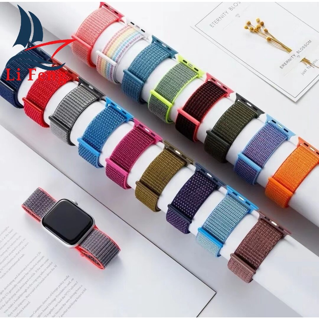 Pulseira Nylon Velcro Para Watch 38/40/41mm- 42/44/45mm iwo F8 E Ultra 49mm em Oferta na Shopee