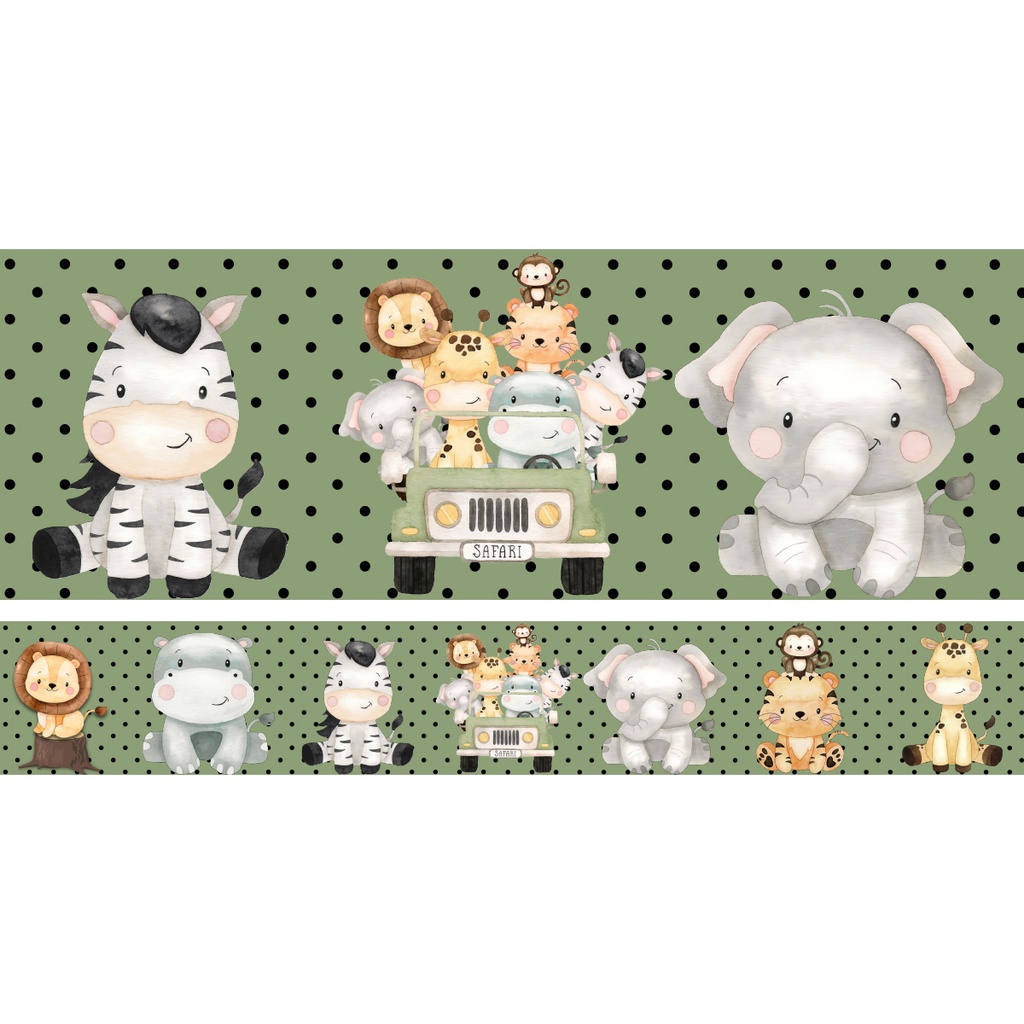 Kit 10 Faixas Decorativas Quarto Infantil Bebê Safari