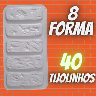 8 Formas de Plástico Abs Tijolinho Solto Rústico 3d Gesso- Cimento - Argamassa e Flexível em Oferta na Shopee