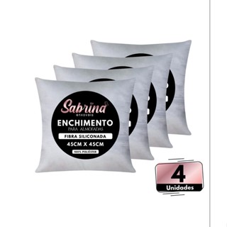 Kit Com 4 Unidades Enchimento Almofada Refil 45x45 Silicone Branco