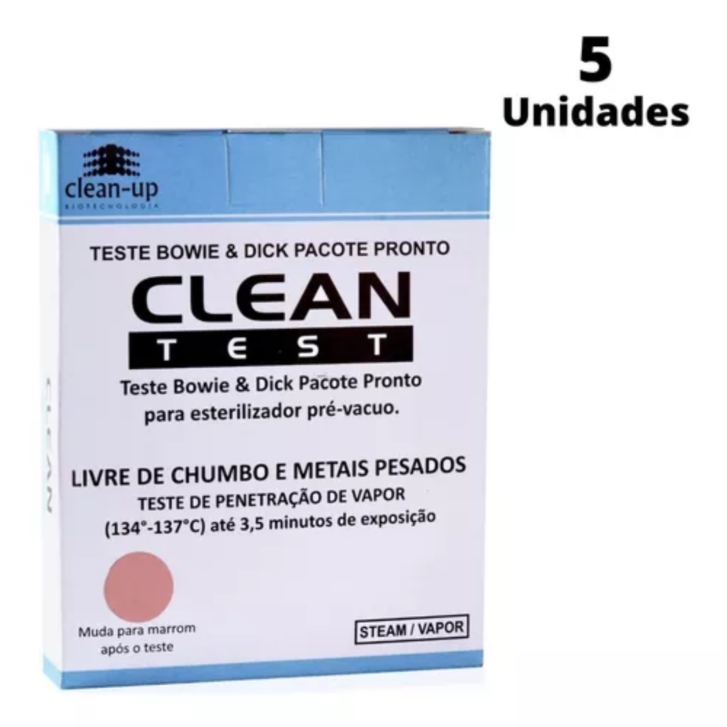 Teste Bowie & Dick Pacote P/ Esterilizador Pré-vacuo 5 Und