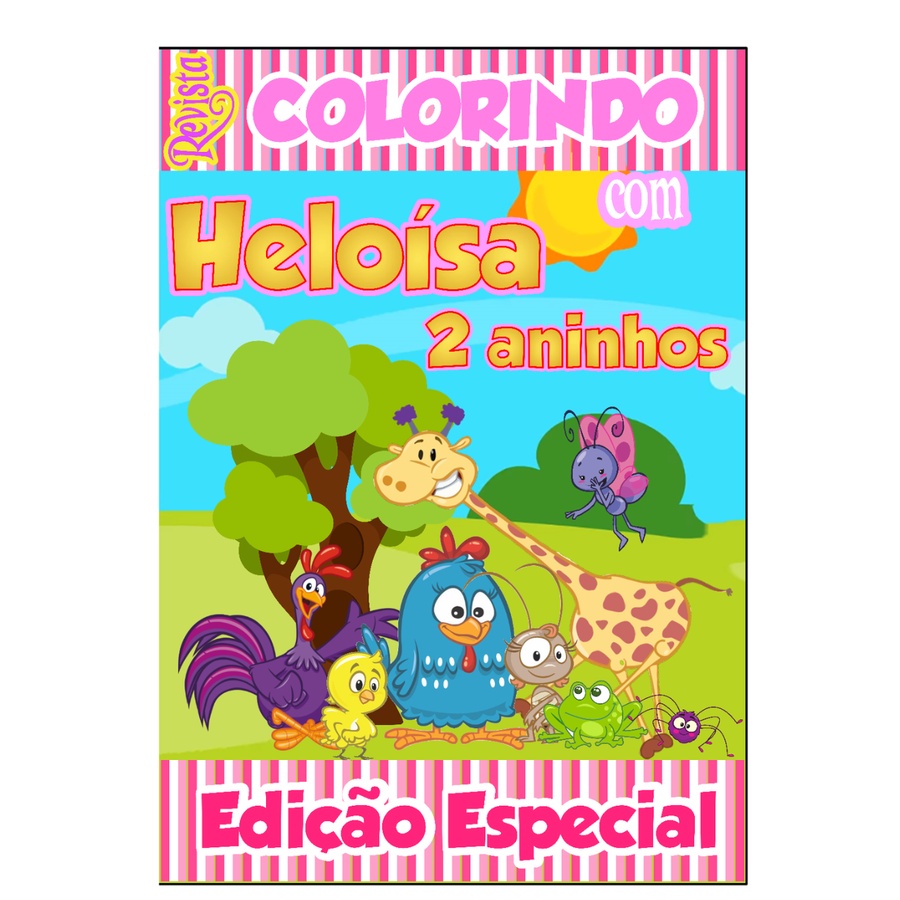 Livro De Colorir Personalizado / Revistinha de Colorir - Tema Galinha Pitadinha