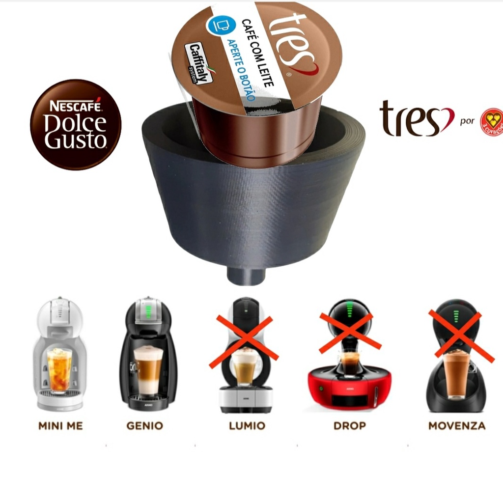 Adaptador para Cápsulas Três Corações na Cafeteira Dolce Gusto - LER DESCRIÇÃO