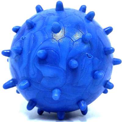 Bolinha Maciça Azul Cães Cachorro 60mm Col. Mamona Colorida Adestramento Bola Resistente Furacão Pet