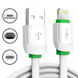Cabo Carregador Turbo 1 Metro iPhone Samsung Xiaomi Android V8 USB C Rápido