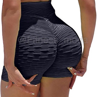 Short bolha brocado de academia confortavel disfarça celulites em Oferta na Shopee