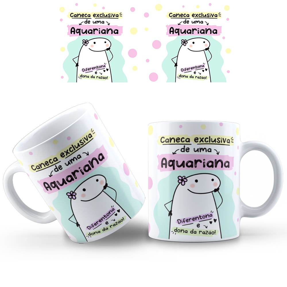 Imagem Caneca Flork Signos COM SEU NOME de Porcelana Vários Modelos