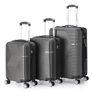 Mala Executiva Kit 3 ABS Viagem Reforçada Cadeado Roda 360° Swissport