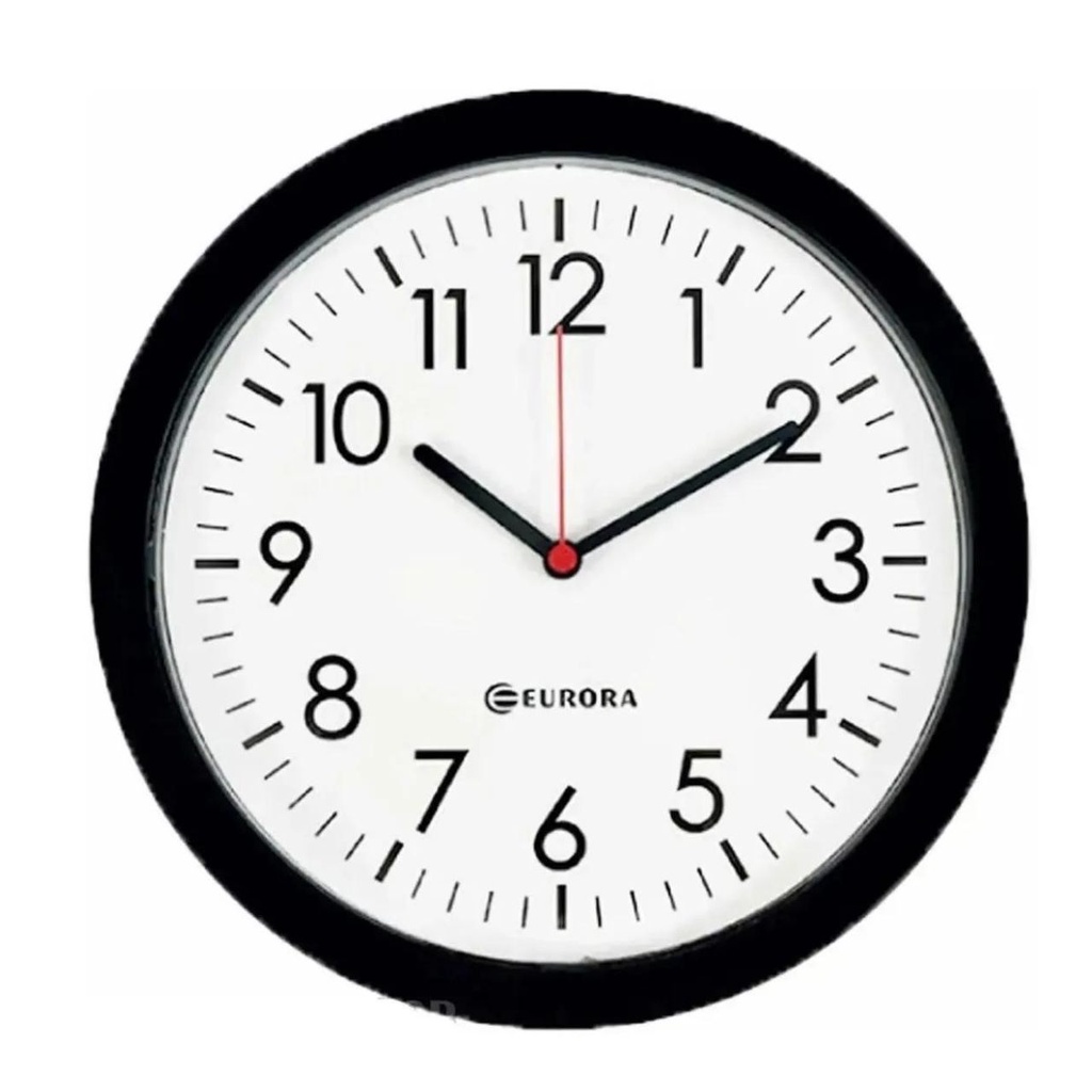 Relógio de Parede Preto 27cm - Eurora - 6575 em Oferta na Shopee
