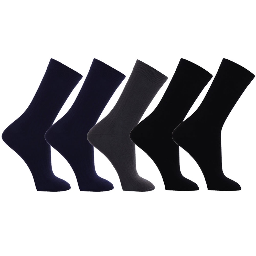 Detalhes do Kit 5 Pares Meias Social Algodão Masculina Original Meia Casual Grossa Cano Longo Alto Terno