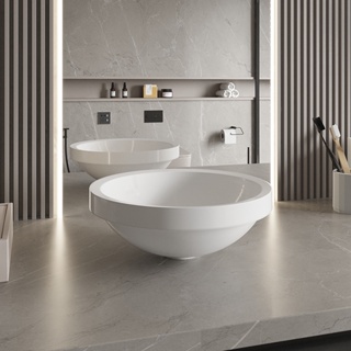 Cuba Pia para Banheiro Redonda Branca em Oferta na Shopee