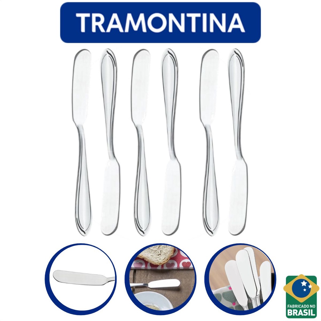 Jogo Conjunto De Espátulas Para Manteiga em Aço Inox 6 Peças Tramontina em Oferta na Shopee