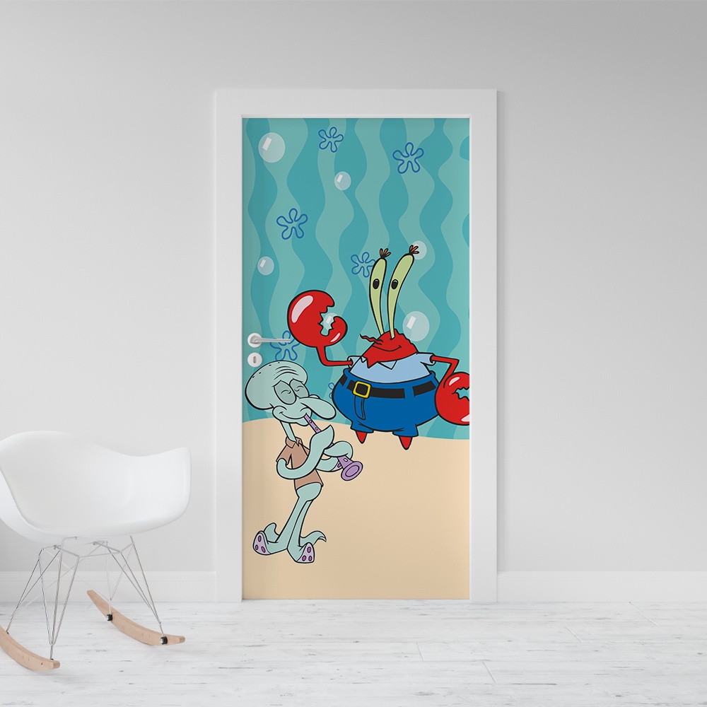 Adesivo Decorativo De Porta Bob Esponja 02612