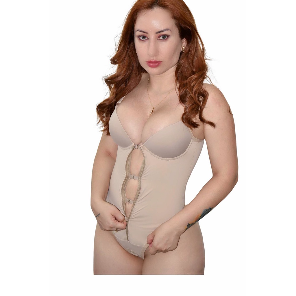 Cinta Body Feminina Modeladora Com Bojo Liso Fio Dental Alças Ajustáveis- Z27
