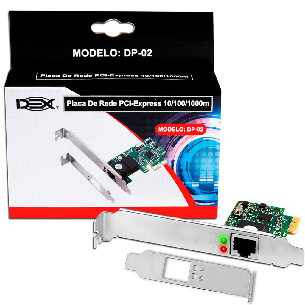 Placa De Rede Gigabit Pci-express Pcie X1 10/100/1000 Mb/s Rj45