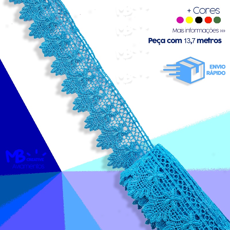 Renda Guipir CHL-156 - 5,5cm - Peça com 13,7 metros
