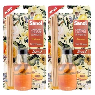 Kit 2 Limpador De Superficie 2 Em 1 Citric Flowers Sanol 100Ml