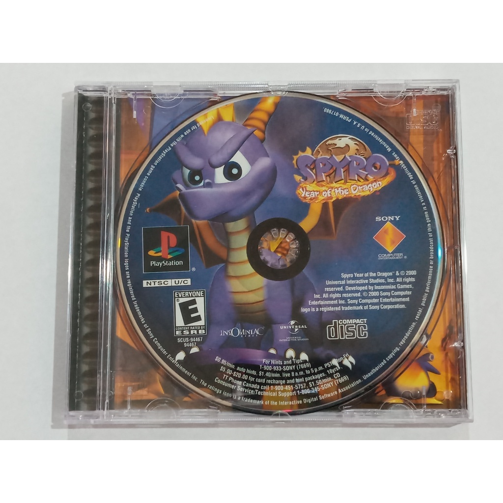 Spyro Year of the Dragon p/ Playstation 1 PS1 Original