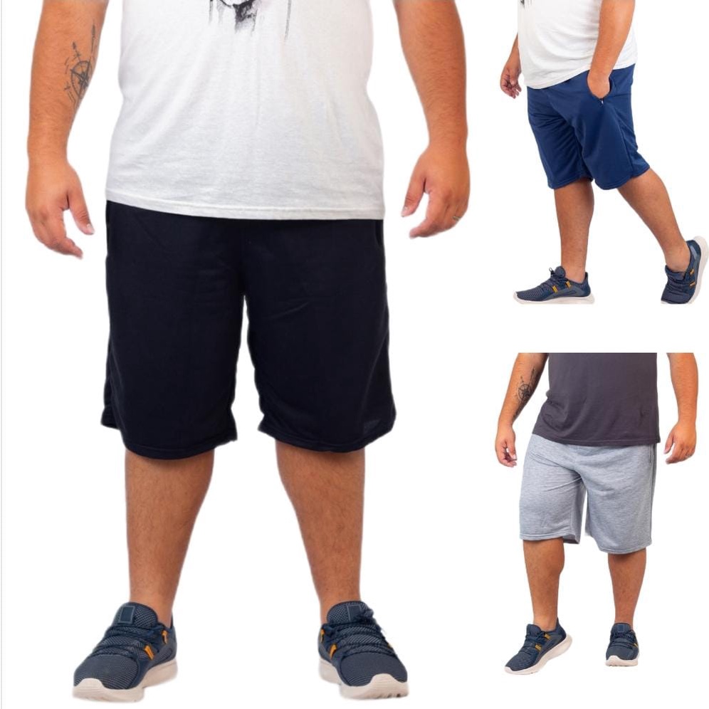 Combo 2 Peças - Bermuda Moletinho Esporte Academia Tamanhos Plus Size Extra Grandes