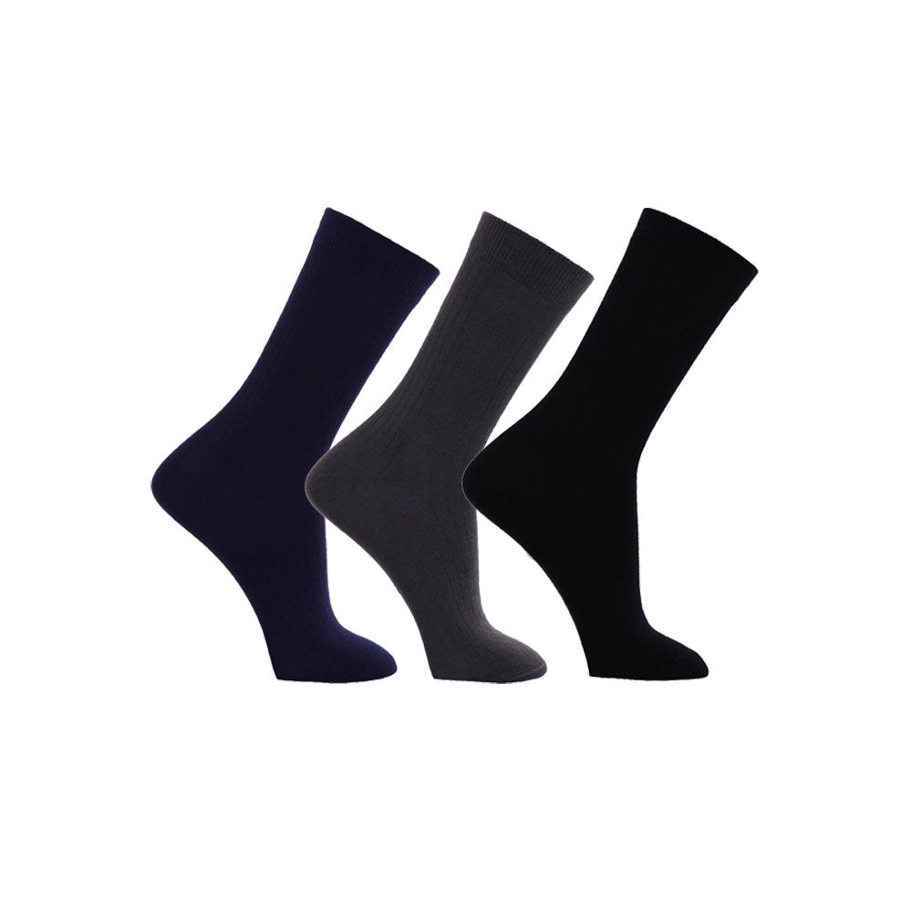 Kit 3 Pares Meias Social Algodão Masculina Dorbe Original Meia Casual Grossa Masculino Cano Longo - Men Clothes