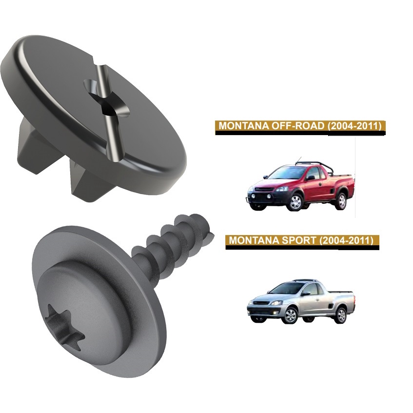 Kit   fixadores com 6 peças fixação do Farol GM Chevrolet Montana 2004 até 2011 Plast car