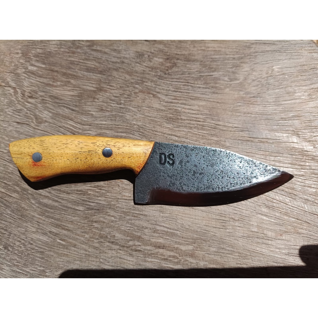 Faca Skinner,  Faquinha Artesanal de Disco De Arado, Brutforge com Fio Polido - Faquinha Campeira