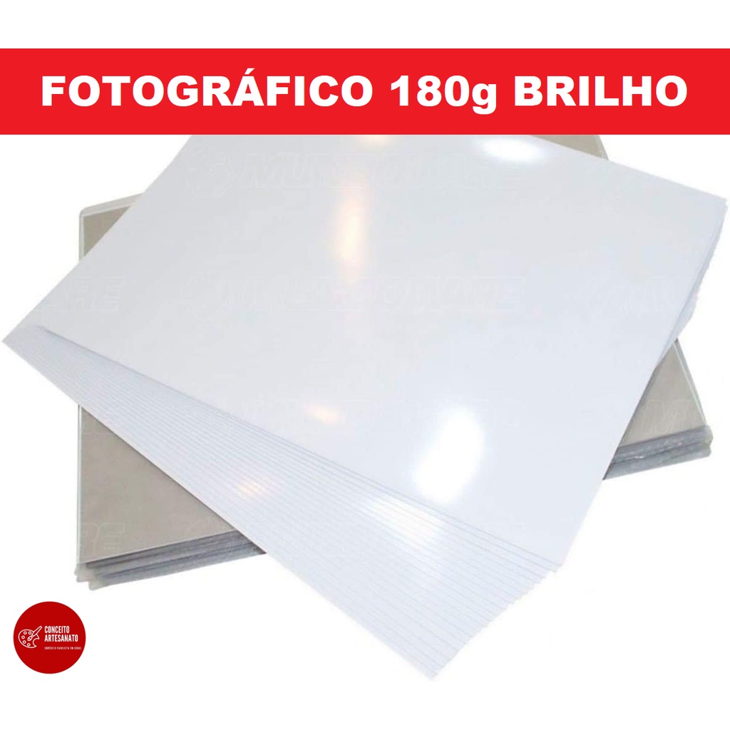 Papel Fotográfico Premium A4 Glossy 180g  100 Folhas