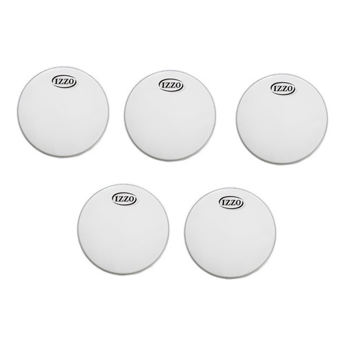 Kit 5 Pele 14 Pol Nylon Batida Leitosa Caixa Tarol Surdo