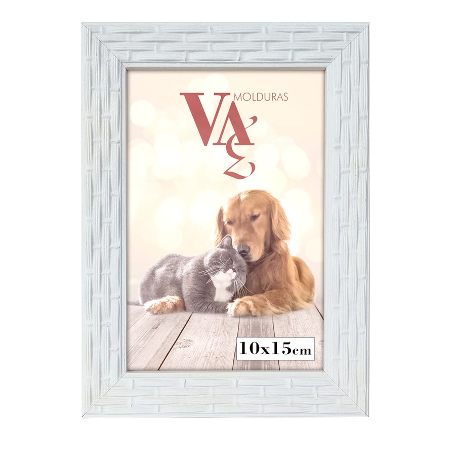 Porta Retrato 10x15 Trançado Branco com Vidro em Oferta na Shopee