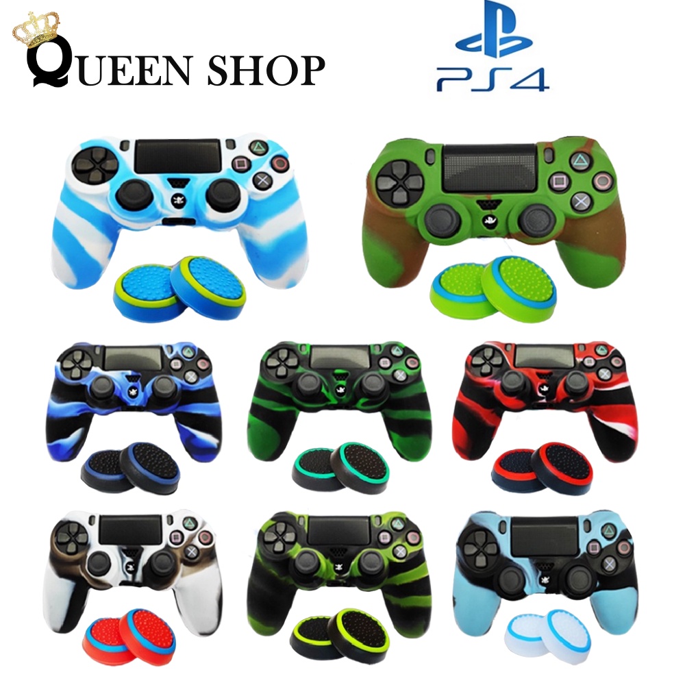 Capa De Silicone Para Controle Dualshock Ps4 com 1 Par Grip Analogico Playstation 4 em Oferta na Shopee