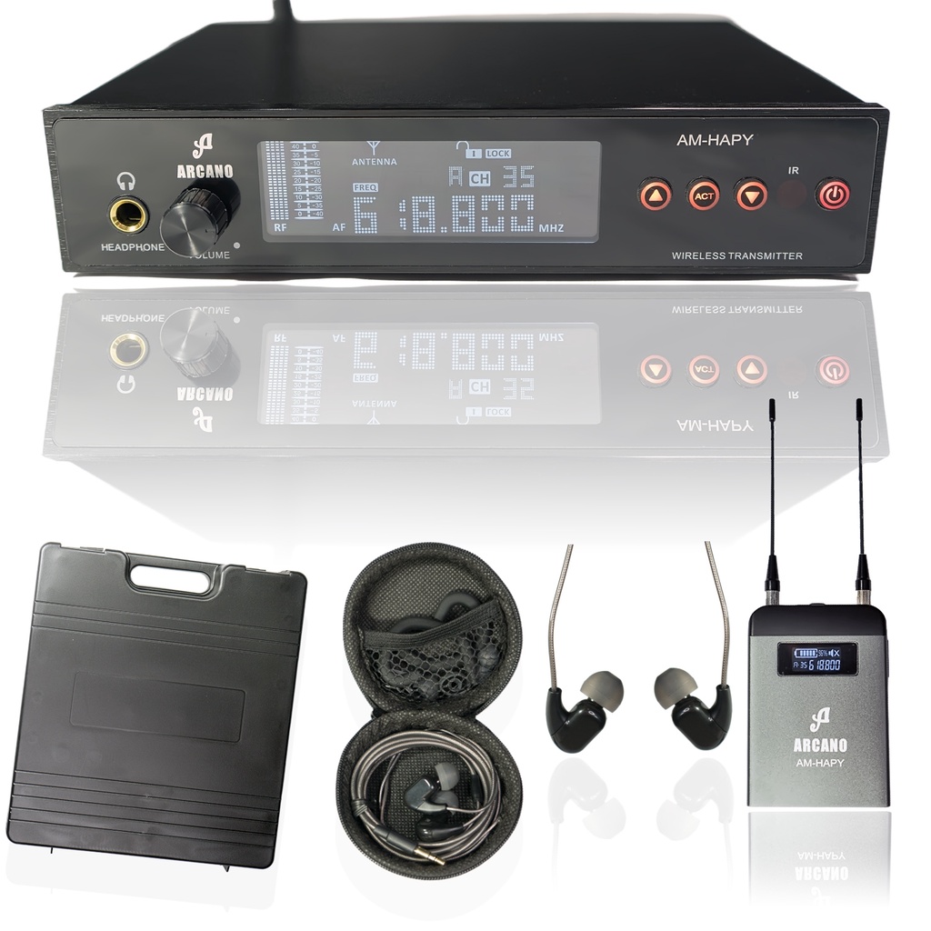 Monitor Sem Fio De Palco Arcano AM-HAPY Ponto Fone De Ouvido