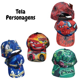 Bone Tela Infantil Silk Chapeu Bune Desenhos Telinha Sol Criança Lojistas