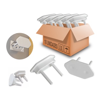 10pcs Protetor Tomada Bebe Segurança Contra Choque Branco em Oferta na Shopee