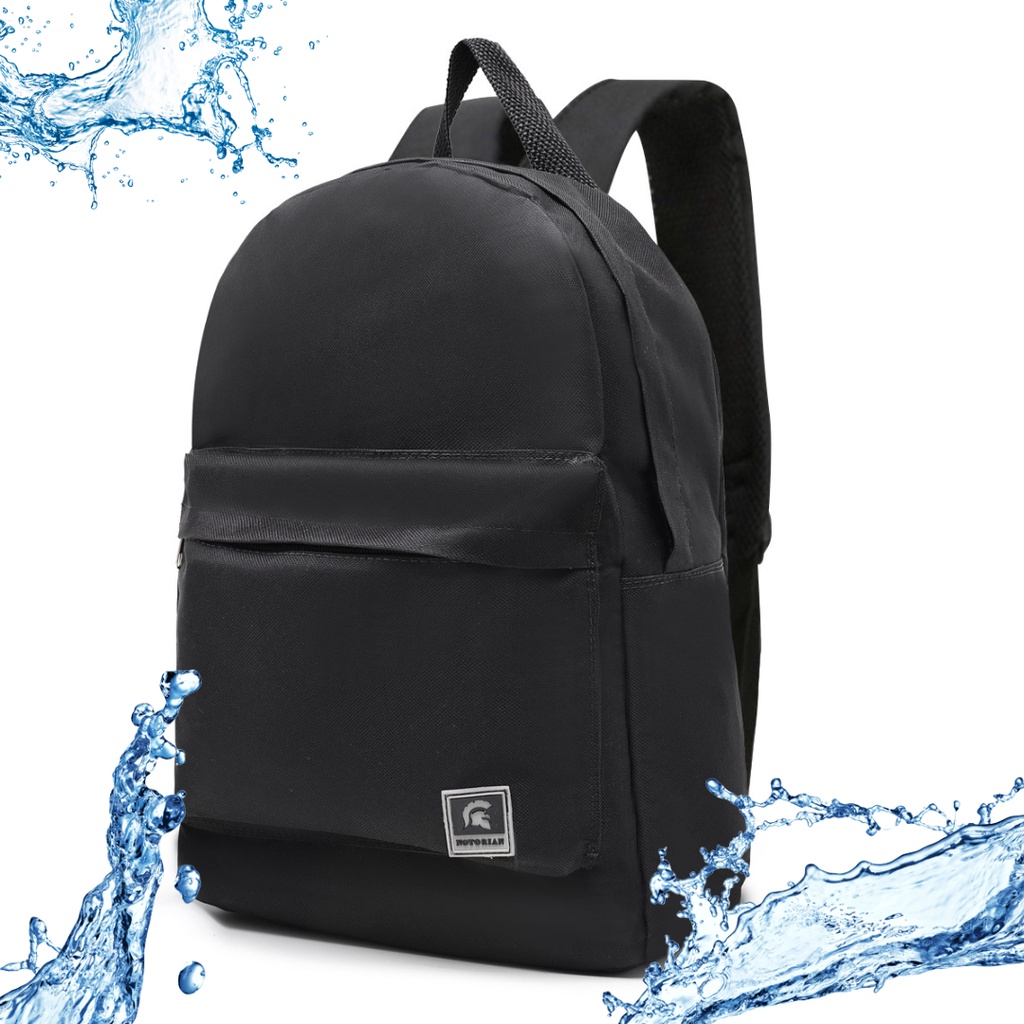 Mochila Preta Semi Impermeavel Resistente Basica Leve e Confortável Faculdade Escola Trabalho