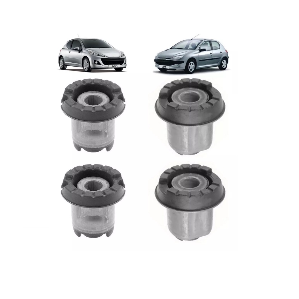 Kit Bucha Eixo Traseiro Suspensao Quadro Peugeot 206 207