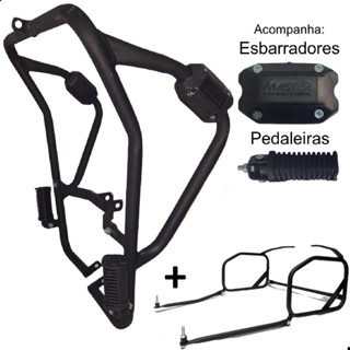 Kit Para XRE 300 Todos Anos Protetor Carenagem Tanque Motor Mata Cachorro + Afastador Alforge Traseiro