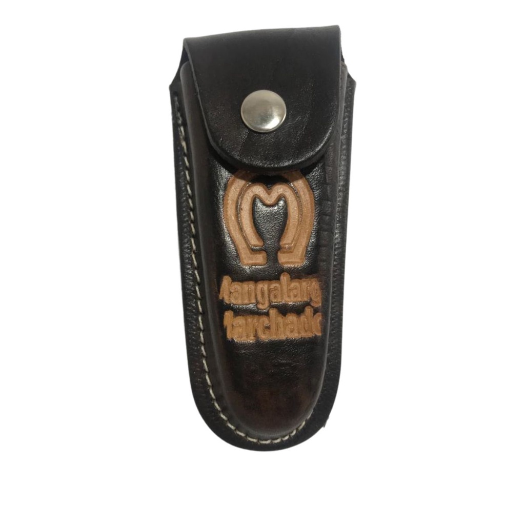 Bainha (capa) para canivete em couro natural-  tamanho G -    para canivete com 10 cm quando fechados - 1 unid