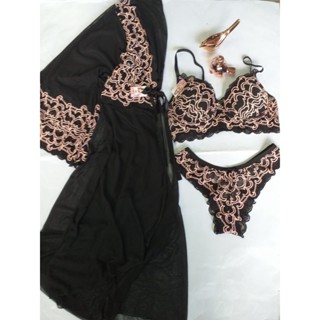 Conjunto kit sutia calcinha robe hoby robi linha noite conforto sutian sutien sensual sexy confortável
