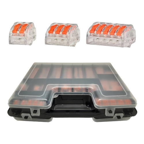 Caixa Kit Conector Emenda Com Alavanca Borne Fios - 200peças