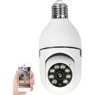Câmera Wifi Ip Sem Fio Giratória 360 com encaixe Lampada Bocal rosca Ptz Full HD visão noturna segurança - bivolt #0