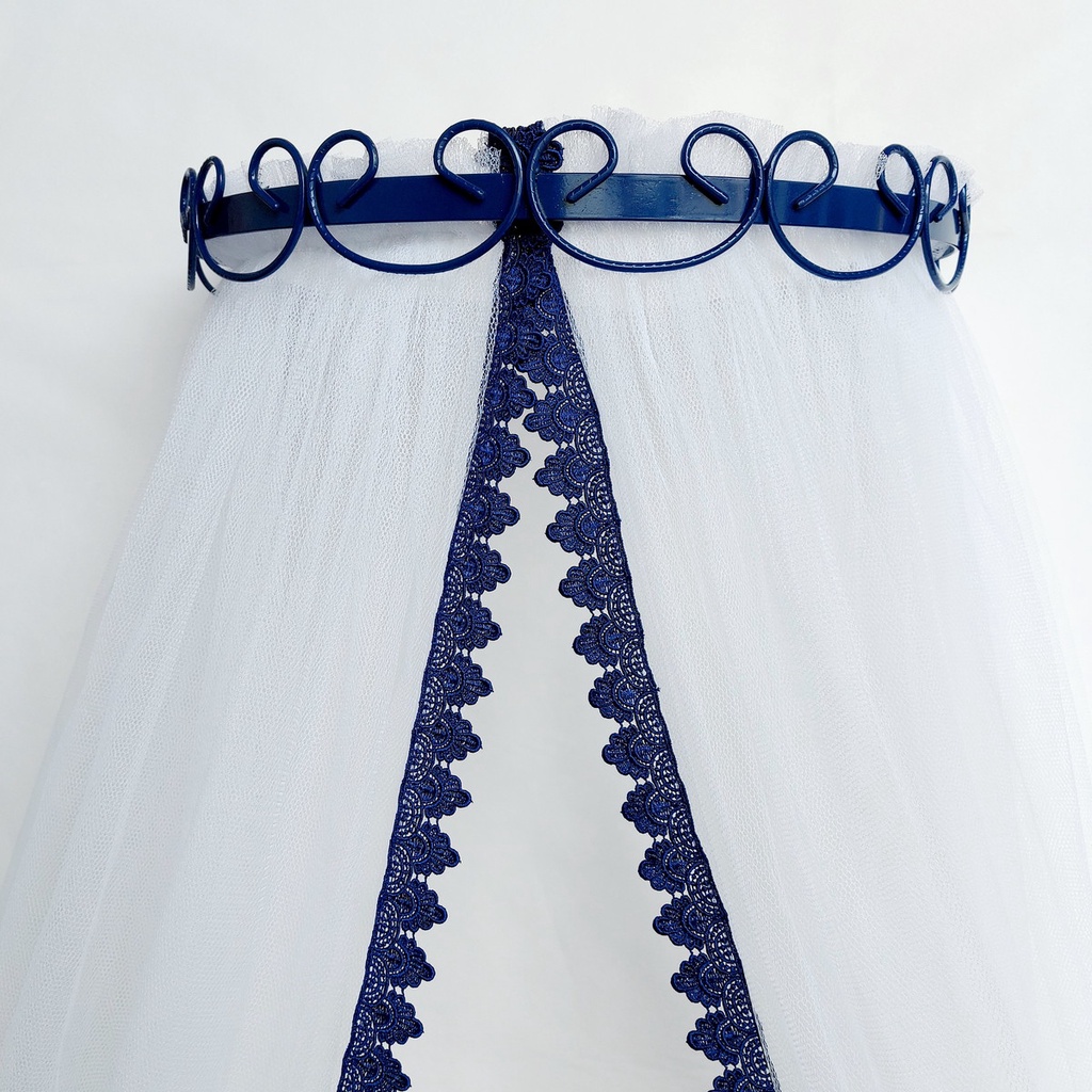 Dossel Arabesco Azul marinho + Mosquiteiro Tule Guipir em Oferta na Shopee