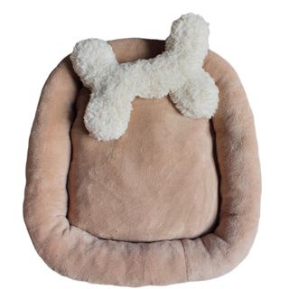 Cama Pet Luxo de Mantinha Quadrada  porte grande 60x60 Com Ossinho