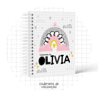 Caderneta De Vacinação Da Criança Capa Dura Atualizada Sus Personalizada Arco Iris Menina